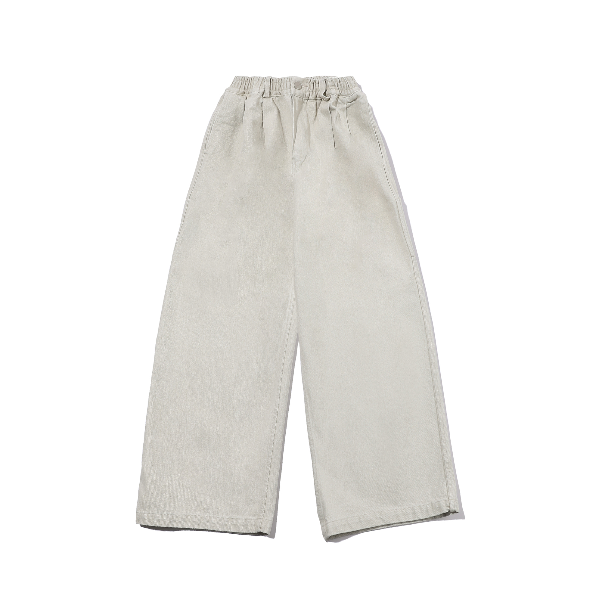 Two tuck wide kation pants cream