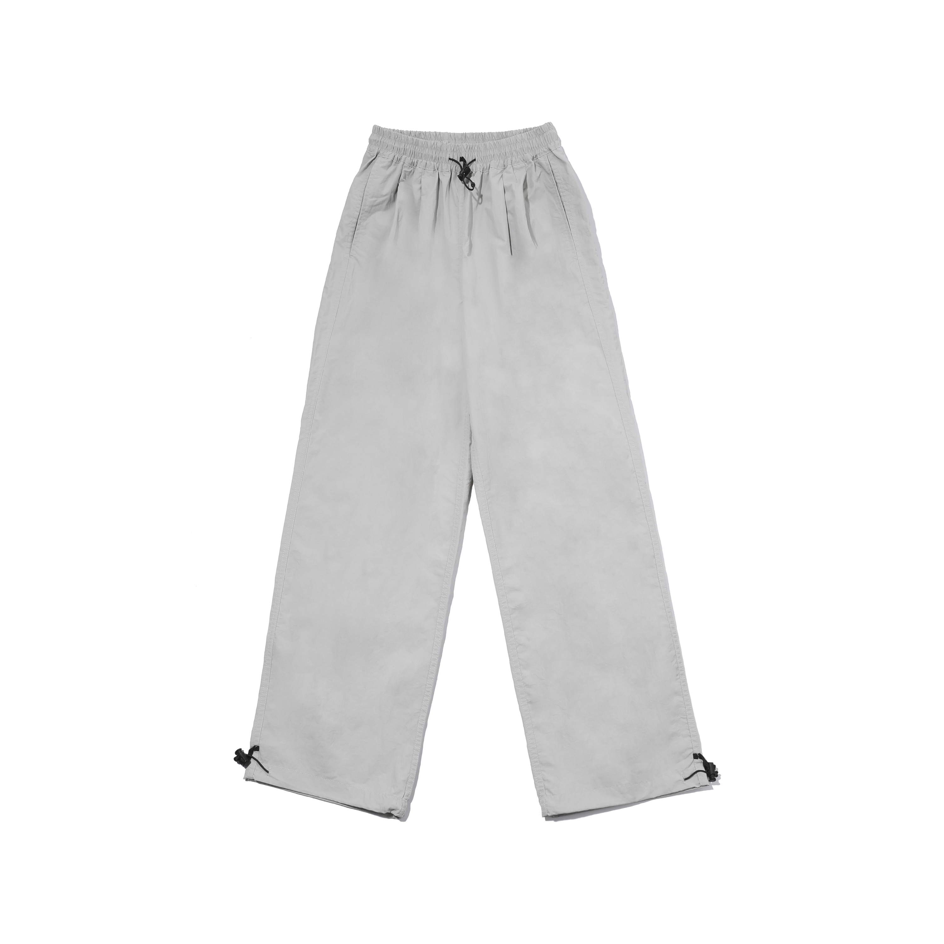 Two tuck wide nylon pants ice gray