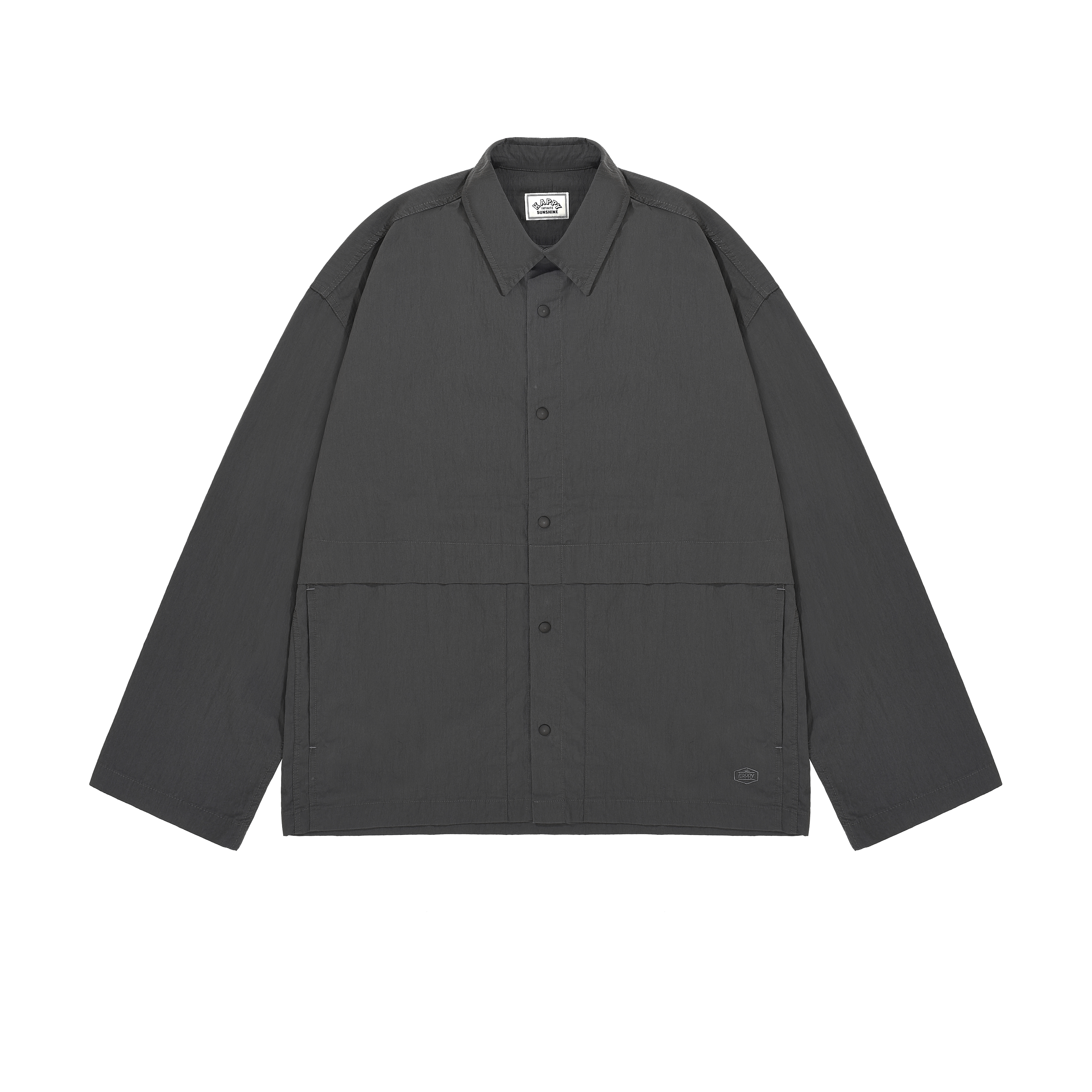 Snap shirt jacket charcoal