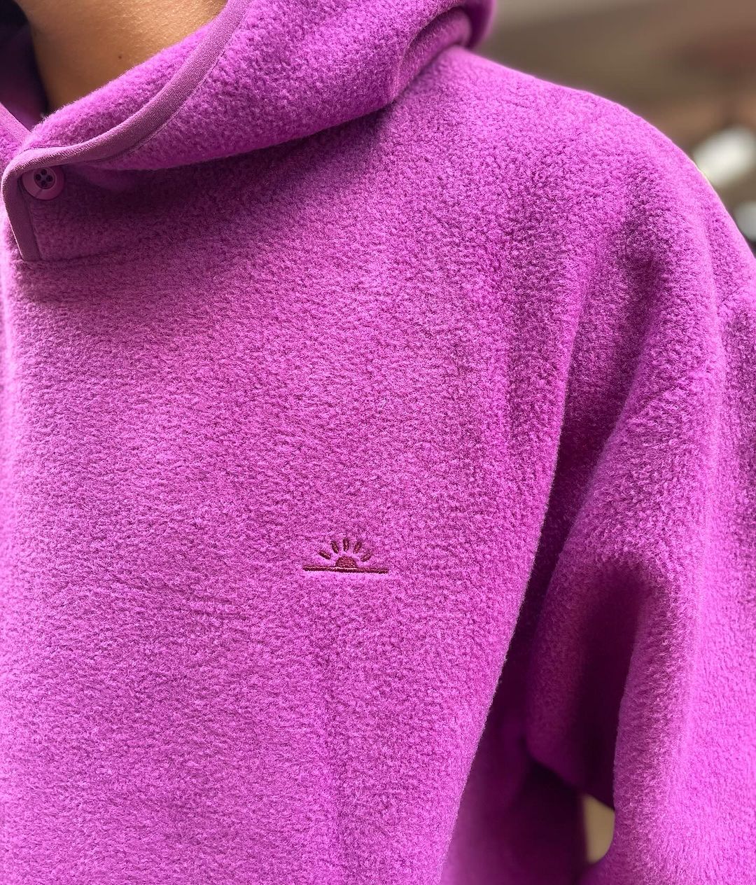 Sunrise fleece snap hoodie purple @itshop_caen