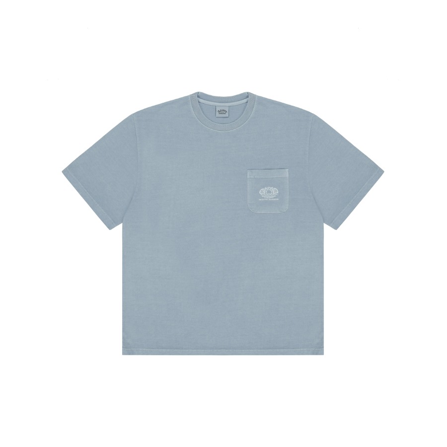 Pigment pocket half t-shirt sky blue