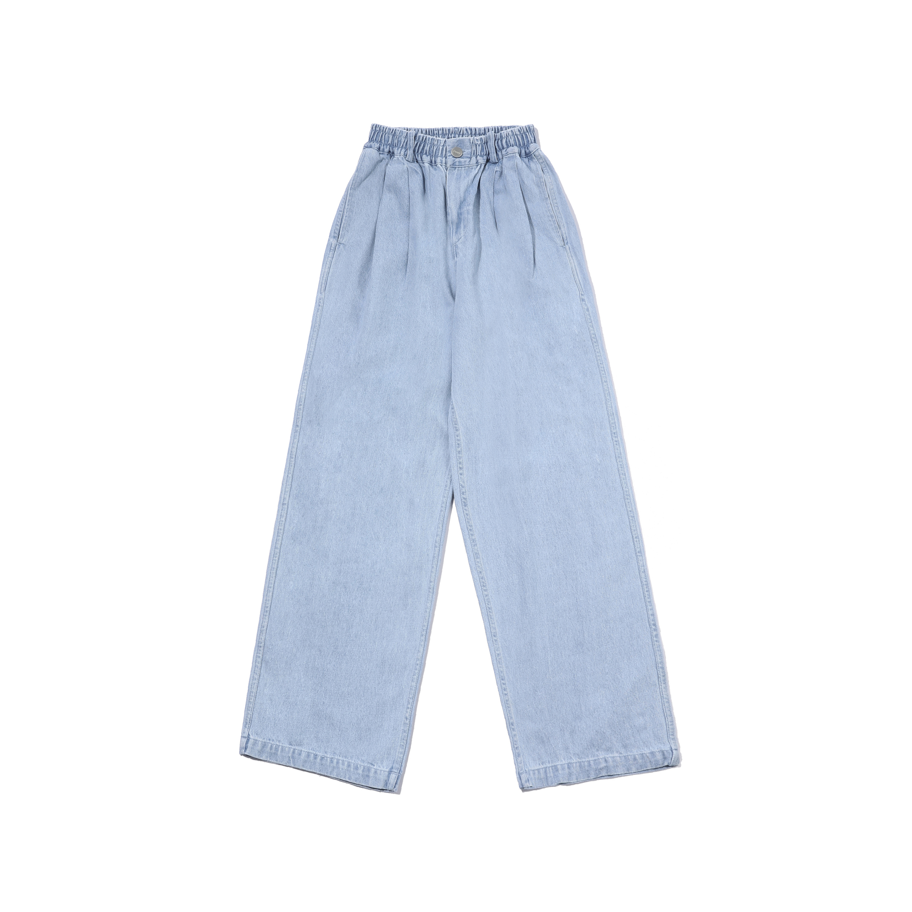Two tuck wide Recycle denim light blue