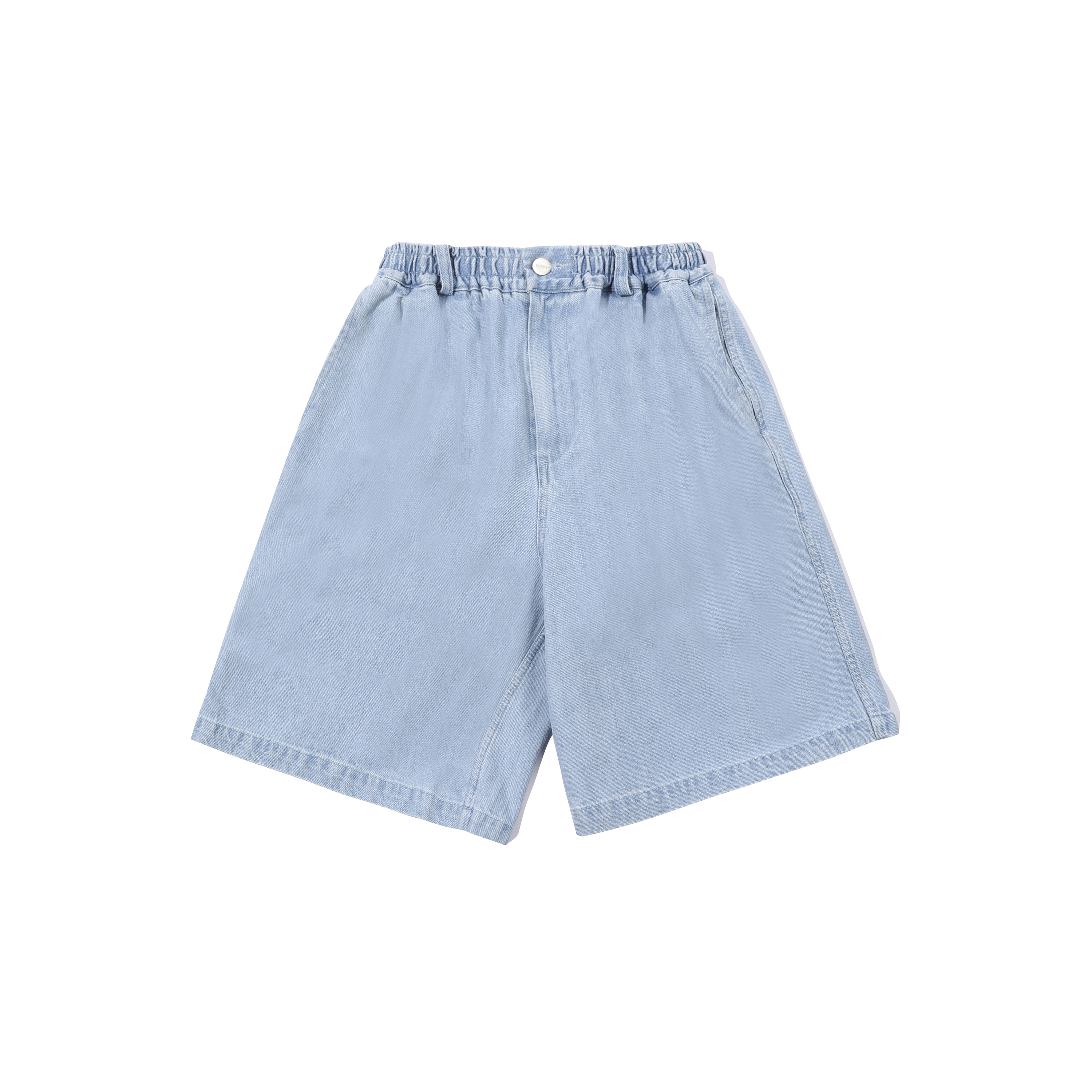 Two tuck wide recycle half denim light blue