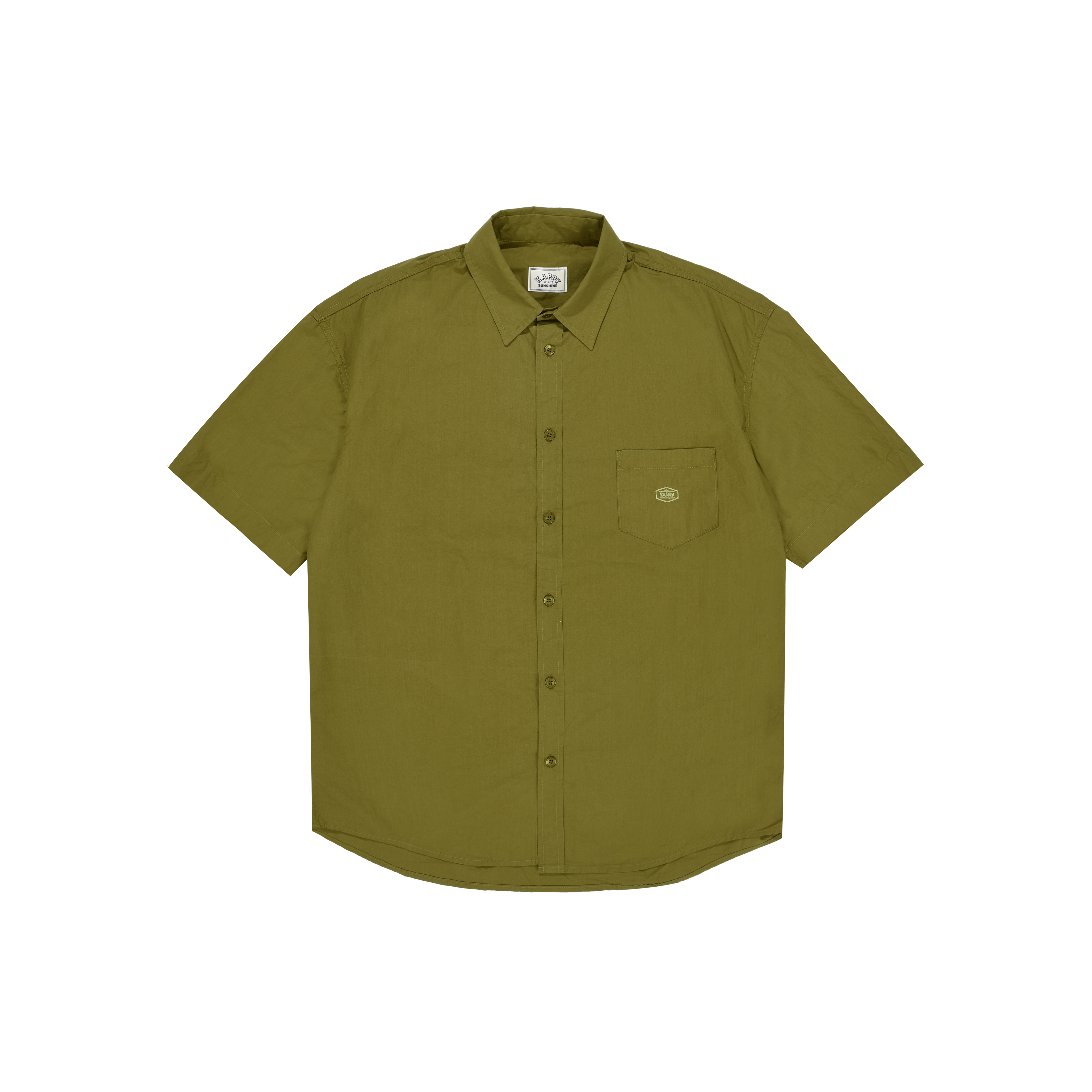 Relaxed cotton half shirt olive
