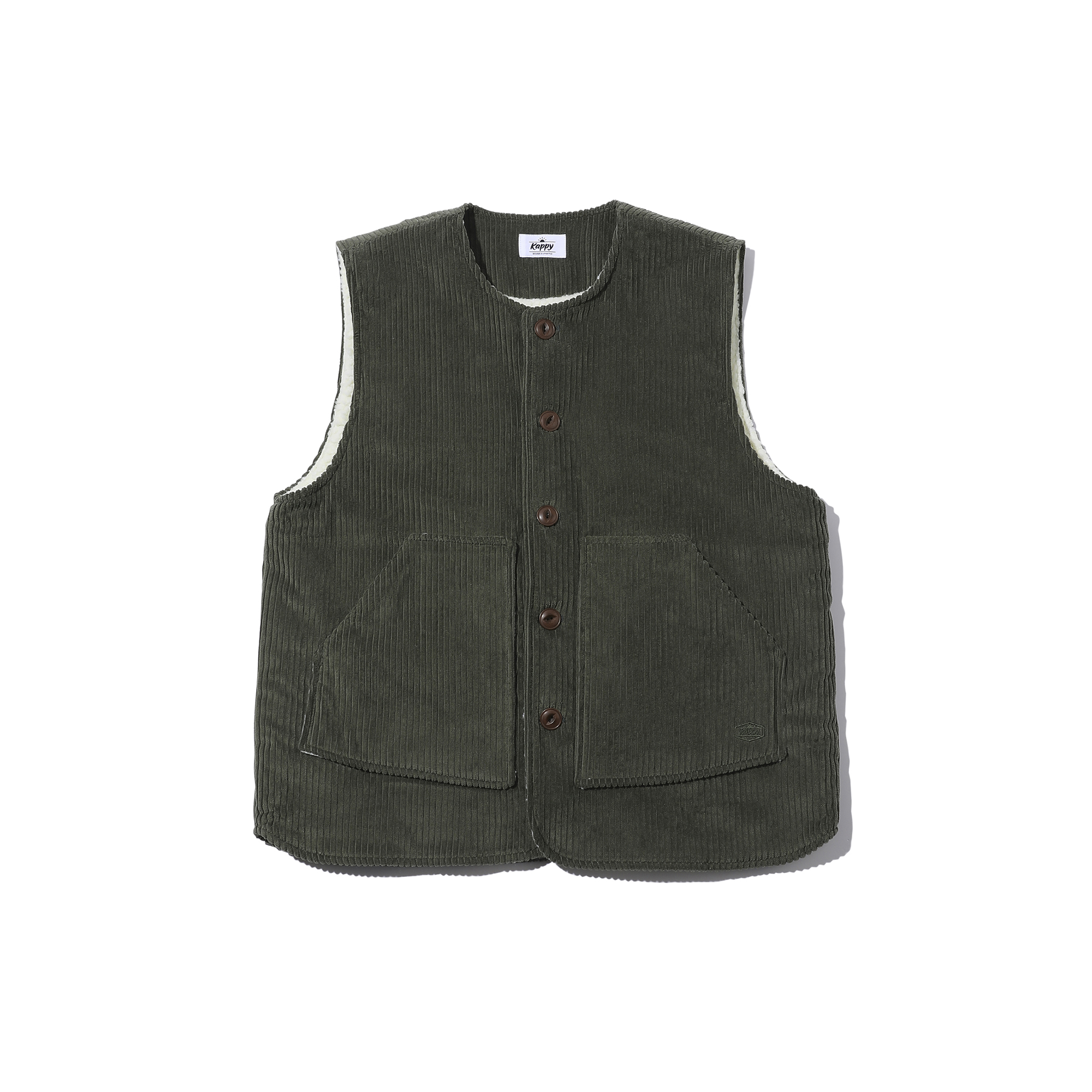Corduroy fleece vest khaki